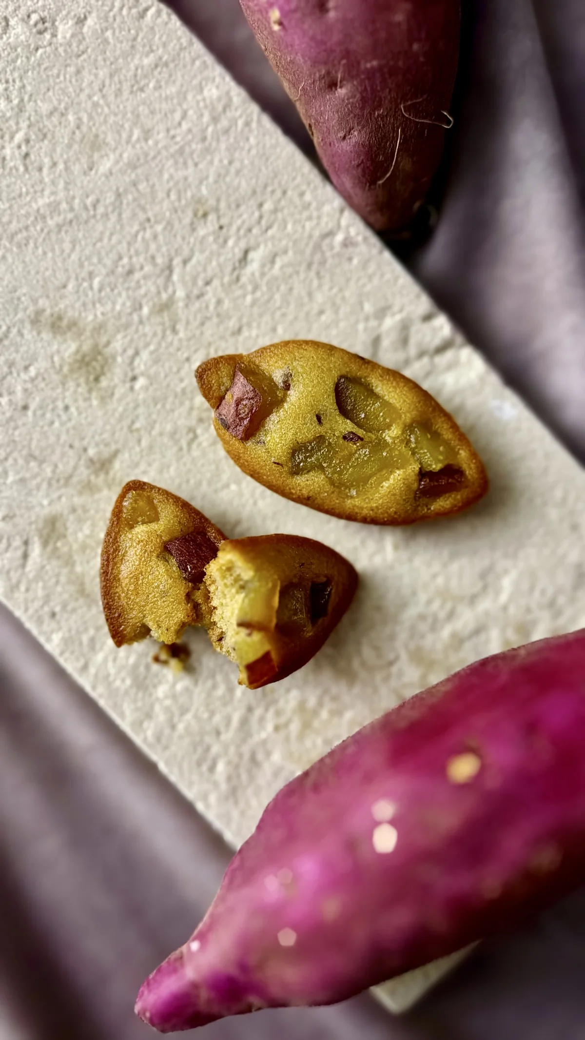 オオサカポテトの夢シルクと、皮付きのお芋を焼き込んだ濃蜜いもフィナンシェ